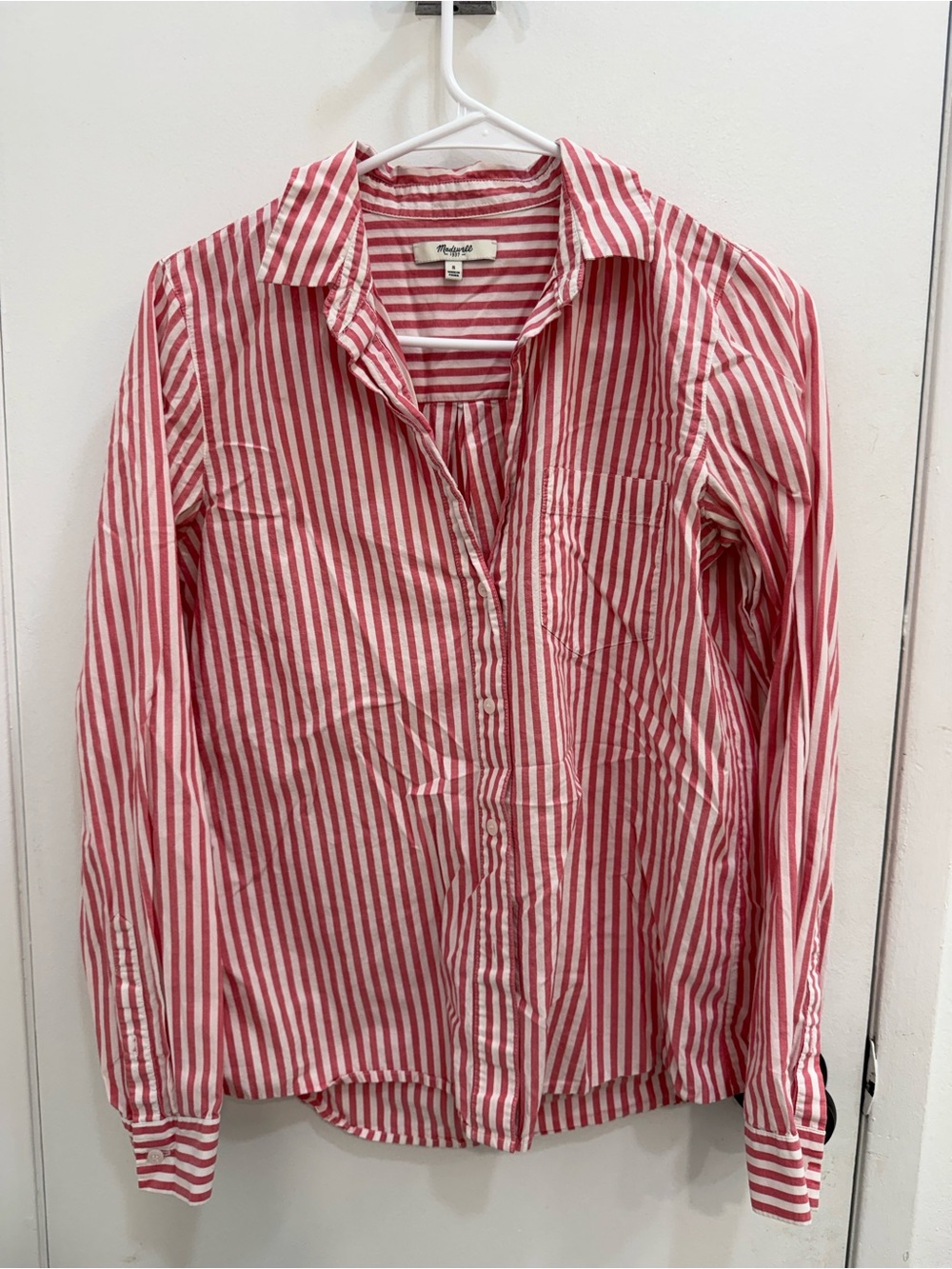 Madewell Red and White Striped Shirt
